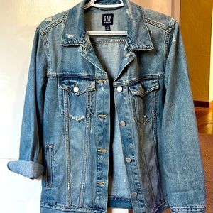 Oversized Distressed Jean Jacket